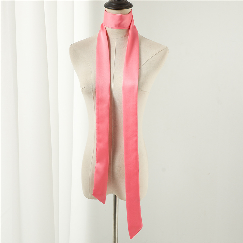 Ascot Neck Scarf - ใหม่ 190*5 ซม.ผมผ้าพันคอยาวแคบ Koreantie คอผมผ้าพันคอขยายริบบิ้นผ้าไหมผ้าพันคอผ้าพันคอ Headscarf