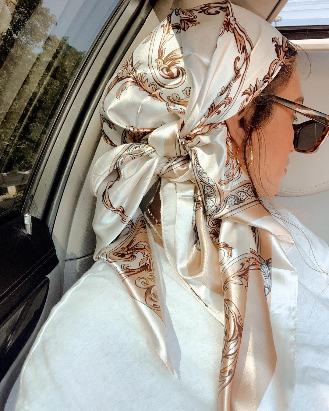 Silk Neck Scarf - ซาตินผ้าพันคอสแควร์ผู้หญิงมุสลิมฮิญาบElegant 2025 พิมพ์ผ้าไหมผ้าพันคอผ้าคลุมไหล่Headband Handleอุปกรณ์เสริมผมผ้าพันคอ