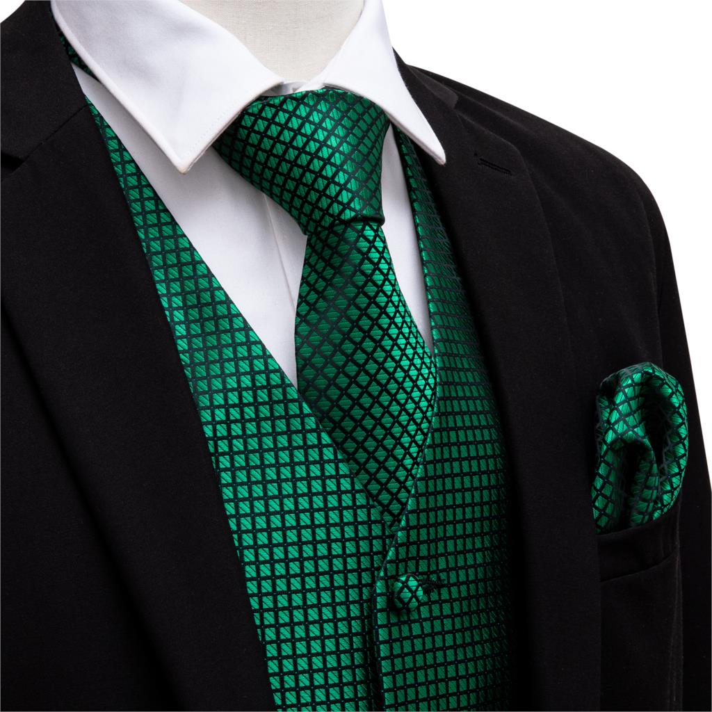 สีเขียวชุดเสื้อกั๊กผู้ชายPaisl - Silk Tie Striped บทวิจารณ์และราคา