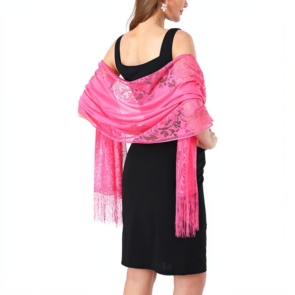 ผ้าคลุมไหล่ลูกไม้ลายดอกไม้แฟชั - Stole Wedding Shawl บทวิจารณ์และราคา