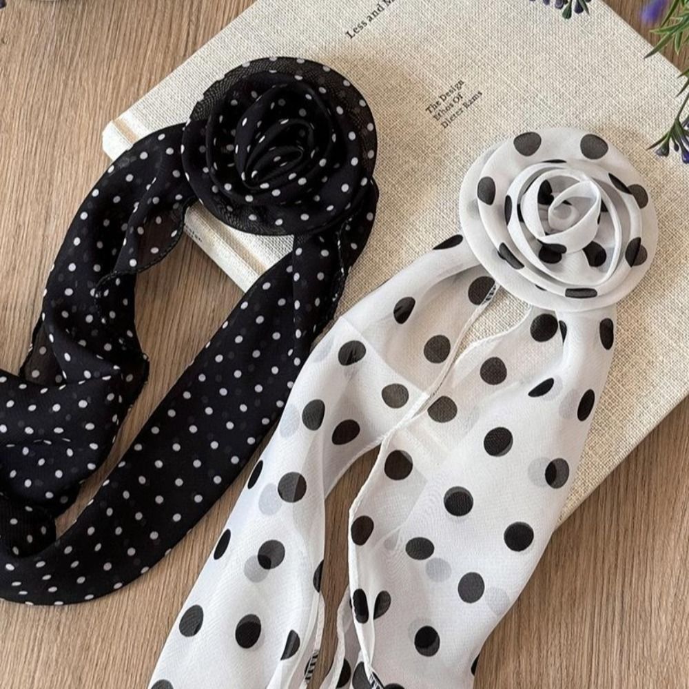 ผ้าพันคอชีฟองแบบถอดได้ ลายจุด  - Ascot Neck Scarf บทวิจารณ์และราคา