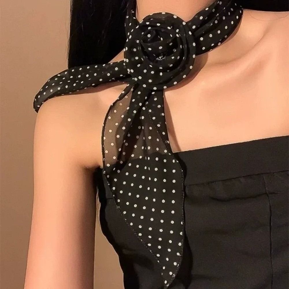 ผ้าพันคอชีฟองแบบถอดได้ ลายจุด  - Ascot Neck Scarf บทวิจารณ์และราคา