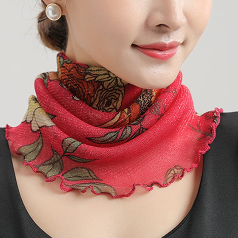 ฤดูใบไม้ผลิฤดูร้อนชีฟองคอผ้าพั - Silk Neck Scarf บทวิจารณ์และราคา